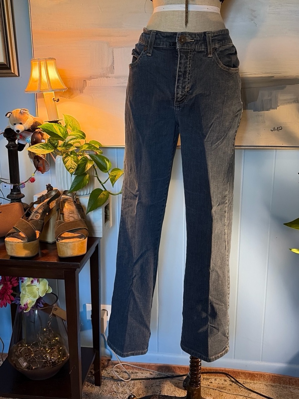 Lee Two-Tone Straight Leg Jeans in Black and Gray